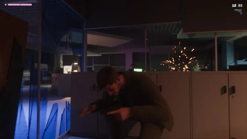 Hand-to-hand in a neon-lit office at the end of the raid, from the GTA 6 Extended Look
