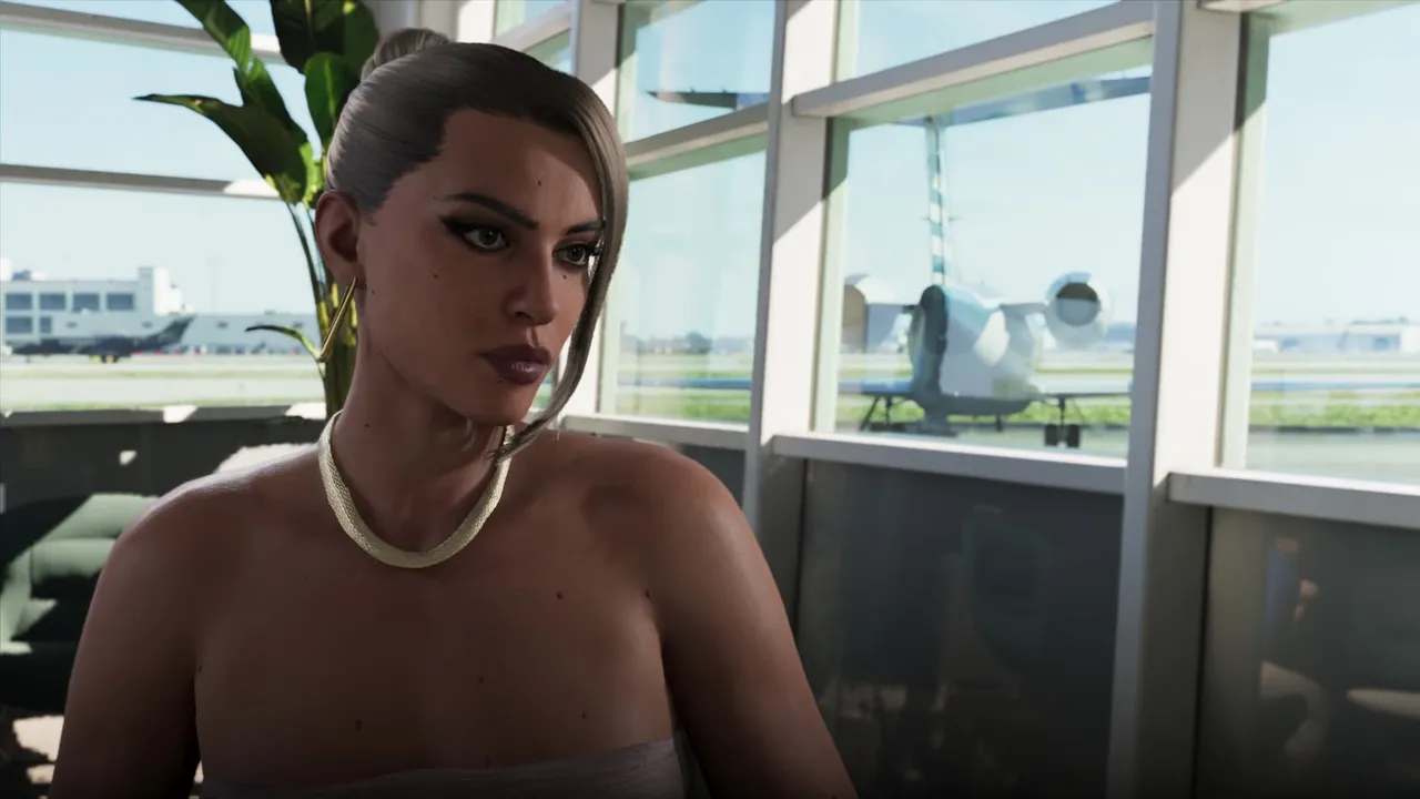 The Megamundo executive who briefs Jason and Lucia in the airport lounge, from Grand Theft Auto VI, An Extended Look