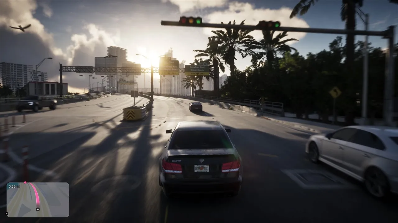 Vice City at sunset in Grand Theft Auto VI, from An Extended Look